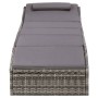 Tumbona con cojín ratán sintético gris de , Tumbonas - Ref: Foro24-46540, Precio: 251,52 €, Descuento: %