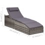 Tumbona con cojín ratán sintético gris de , Tumbonas - Ref: Foro24-46540, Precio: 251,52 €, Descuento: %