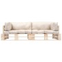 Garden pallet sofas 2 pieces with sand-colored pine wood cushions by , Outdoor sofas - Ref: Foro24-277483, Price: 298,82 €, D...