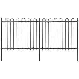Garden fence with black steel arrowhead tips 3.4x1.5 m by , fence panels - Ref: Foro24-277675, Price: 170,97 €, Discount: %