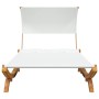 Tumbona con dosel madera maciza curvada crema 165x203x126 cm de , Camas para exteriores - Ref: Foro24-313953, Precio: 293,43 ...