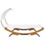 Tumbona con dosel madera maciza curvada crema 165x203x126 cm de , Camas para exteriores - Ref: Foro24-313953, Precio: 293,43 ...