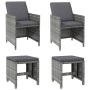 Conjunto de silla de jardín y taburete 4 piezas ratán PE gris de , Sillas de jardín - Ref: Foro24-316753, Precio: 293,62 €, D...