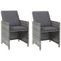 Conjunto de silla de jardín y taburete 4 piezas ratán PE gris de , Sillas de jardín - Ref: Foro24-316753, Precio: 293,62 €, D...