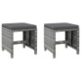 Conjunto de silla de jardín y taburete 4 piezas ratán PE gris de , Sillas de jardín - Ref: Foro24-316753, Precio: 293,62 €, D...