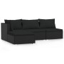 Garden set with 4-piece black synthetic rattan cushions by , Garden sets - Ref: Foro24-317523, Price: 672,86 €, Discount: %