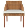 Dining chairs with cushions 2 pcs light brown natural rattan by , dining chairs - Ref: Foro24-325489, Price: 246,65 €, Discou...