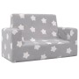 Sofá infantil de 2 plazas gris claro con estrellas felpa suave de , Mobiliario para bebés y niños pequeños - Ref: Foro24-3418...