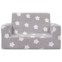 Kinder-Sofa mit 2 Sitzen in hellem Grau mit weichen Plüschsternen. von , Baby- und Kleinkindmöbel - Ref: Foro24-341839, Preis...