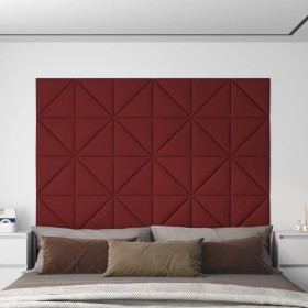 Wall panels 12 units red wine fabric 30x30 cm 0.54 m² by , Wall covering - Ref: Foro24-343932, Price: 19,40 €, Discount: %