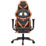 Gaming chair with massage and footrest in black and orange synthetic leather. by , Gaming chairs - Ref: Foro24-345440, Price:...