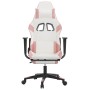 Gaming chair with massage and footrest in white and pink synthetic leather by , Gaming chairs - Ref: Foro24-345530, Price: 12...