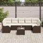 Conjunto de sofá de jardín 8 pcs Marrón 55 x 55 x 37 cm