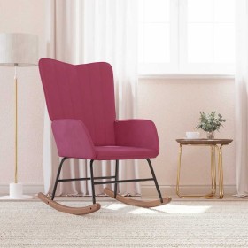 Silla mecedora de terciopelo rojo vino tinto de , Mecedoras - Ref: Foro24-327748, Precio: 108,97 €, Descuento: %