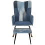 Rocking chair with denim blue patchwork canvas footrest by , Rocking chairs - Ref: Foro24-339704, Price: 145,49 €, Discount: %