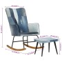 Rocking chair with denim blue patchwork canvas footrest by , Rocking chairs - Ref: Foro24-339704, Price: 145,49 €, Discount: %