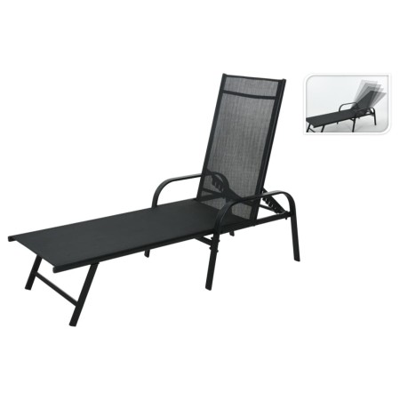 ProGarden Folding sun lounger black 195x60x45 cm by , Loungers - Ref: Foro24-446772, Price: 109,42 €, Discount: %