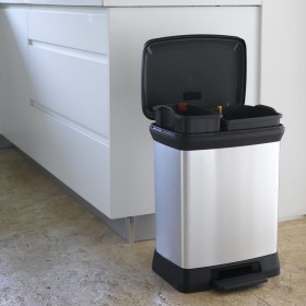Curver Doppelmülleimer mit Pedal Deco Silber 10L+18L von , Recyclingbehälter - Ref: Foro24-443816, Preis: 78,29 €, Rabatt: %