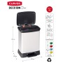 Curver Doppelmülleimer mit Pedal Deco Silber 10L+18L von , Recyclingbehälter - Ref: Foro24-443816, Preis: 78,29 €, Rabatt: %