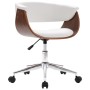 Silla oficina giratoria madera curvada cuero sintético blanco de , Sillas de oficina - Ref: Foro24-3054831, Precio: 162,90 €,...