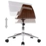 Silla oficina giratoria madera curvada cuero sintético blanco de , Sillas de oficina - Ref: Foro24-3054831, Precio: 162,90 €,...