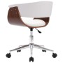 Silla oficina giratoria madera curvada cuero sintético blanco de , Sillas de oficina - Ref: Foro24-3054831, Precio: 162,90 €,...
