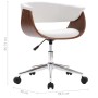 Silla oficina giratoria madera curvada cuero sintético blanco de , Sillas de oficina - Ref: Foro24-3054831, Precio: 162,90 €,...