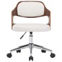 Drehstühle für Esszimmer, 2 Stück, gebogenes Holz, weißes Leder. von , Essstühle - Ref: Foro24-3054929, Preis: 287,94 €, Raba...