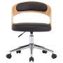 Swivel dining chairs 2 pcs curved wood and black leather by , dining chairs - Ref: Foro24-3054917, Price: 286,95 €, Discount: %