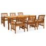 Set comedor de jardín 7 pzas y cojines madera maciza de acacia de , Conjuntos de jardín - Ref: Foro24-3058090, Precio: 802,81...
