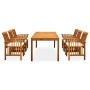 Set comedor de jardín 7 pzas y cojines madera maciza de acacia de , Conjuntos de jardín - Ref: Foro24-3058090, Precio: 802,81...