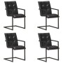 Schwebende Esszimmerstühle, 4 Stück, echtes schwarzes Leder. von , Essstühle - Ref: Foro24-3059816, Preis: 595,17 €, Rabatt: %