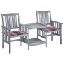 Gartenstühle mit Tisch und Kissen aus massivem Akazienholz. von , Gartensets - Ref: Foro24-3061315, Preis: 161,86 €, Rabatt: %