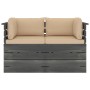 Gartensofa aus Paletten, 2 Plätze und Kissen aus massivem Kiefernholz. von , Gartensets - Ref: Foro24-3061734, Preis: 241,18 ...