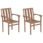 Sillas de jardín 2 unidades madera de teca con cojines beige de , Sillas de jardín - Ref: Foro24-3062226, Precio: 255,23 €, D...