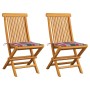 Garden chairs 2 units teak wood with red checkered cushions by , Garden chairs - Ref: Foro24-3062473, Price: 136,16 €, Discou...