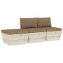 Garden furniture made of 3-piece pallets and fir wood cushions. by , Garden sets - Ref: Foro24-3063416, Price: 225,04 €, Disc...