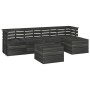 Garden furniture made of 6 pieces of solid dark gray pine wood pallets. by , Garden sets - Ref: Foro24-3063746, Price: 356,88...