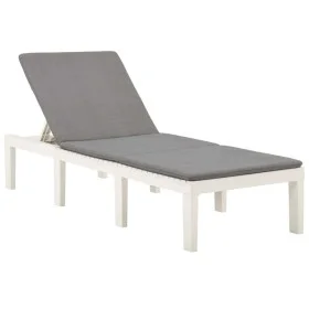 Lounger with white plastic cushion by vidaXL, Loungers - Ref: Foro24-315828, Price: 167,65 €, Discount: %