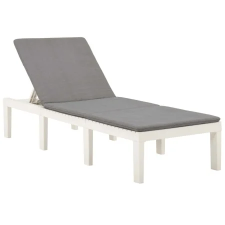 Lounger with white plastic cushion by vidaXL, Loungers - Ref: Foro24-315828, Price: 167,65 €, Discount: %