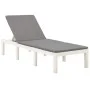 Lounger with white plastic cushion by vidaXL, Loungers - Ref: Foro24-315828, Price: 167,65 €, Discount: %