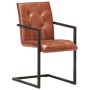 Cantilever dining chairs, 2 units, genuine brown leather by , dining chairs - Ref: Foro24-321847, Price: 328,76 €, Discount: %