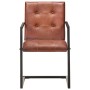 Schwebende Esszimmerstühle, 2 Stück, echtes braunes Leder. von , Essstühle - Ref: Foro24-321847, Preis: 328,91 €, Rabatt: %