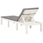 Lounger with white plastic cushion by vidaXL, Loungers - Ref: Foro24-315828, Price: 167,65 €, Discount: %