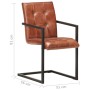 Schwebende Esszimmerstühle, 2 Stück, echtes braunes Leder. von , Essstühle - Ref: Foro24-321847, Preis: 328,91 €, Rabatt: %