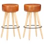 Küchenhocker 2 Stück aus grobem Mangoholz und echtem braunem Leder. von , Küchenhocker - Ref: Foro24-288086, Preis: 139,88 €,...