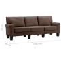 Three-seater brown fabric sofa by , Sofas - Ref: Foro24-287163, Price: 436,50 €, Discount: %