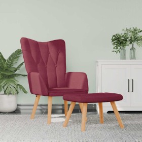 Entspannungsstuhl mit Fußhocker aus rotem Stoff von , Sessel - Ref: Foro24-327542, Preis: 137,25 €, Rabatt: %