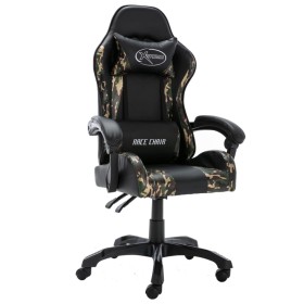 Silla gaming de cuero sintético negro y camuflaje de , Sillas de oficina - Ref: Foro24-320095, Precio: 157,28 €, Descuento: %