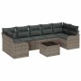 Conjunto de sofá de jardín 8 pcs Gris 55 x 55 x 37 cm Poliratán